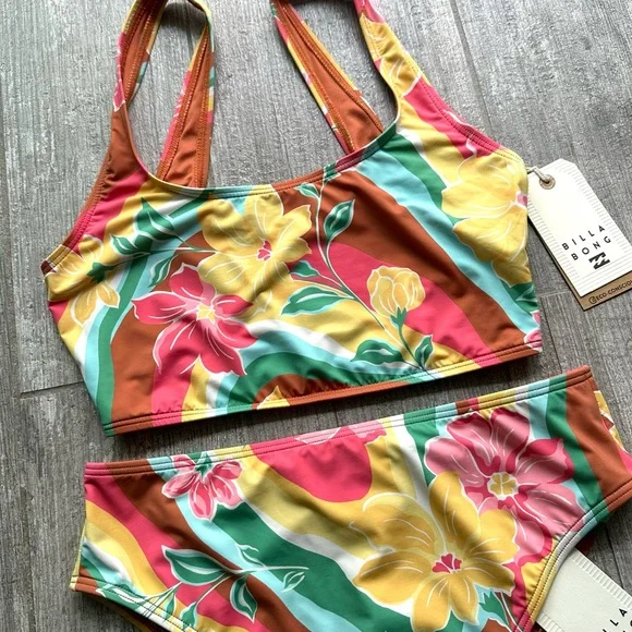 🔥🔥BILLABONG - CHASIN SUNBEAMS CROP TANK MAUI BIKINI SET🔥🔥 - Picture 6 of 10